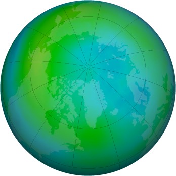 Arctic ozone map for 1985-10